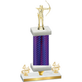 Premium Single Purple Carbon Fiber Fourth Place Archery Trophy