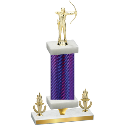 Premium Single Purple Carbon Fiber Victory Archery Trophy