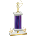 Premium Single Purple Carbon Fiber First Place Archery Trophy