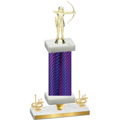 Premium Single Purple Carbon Fiber First Place Archery Trophy