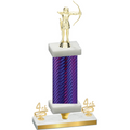 Premium Single Purple Carbon Fiber Fourth Place Archery Trophy