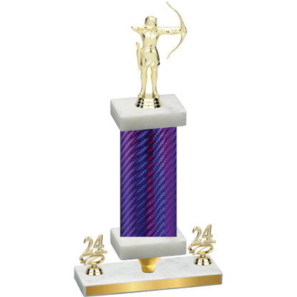 Premium Single Purple Carbon Fiber Year Archery Trophy