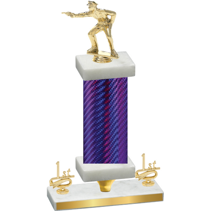 Premium Single Purple Carbon Fiber First Place Shooter Trophy