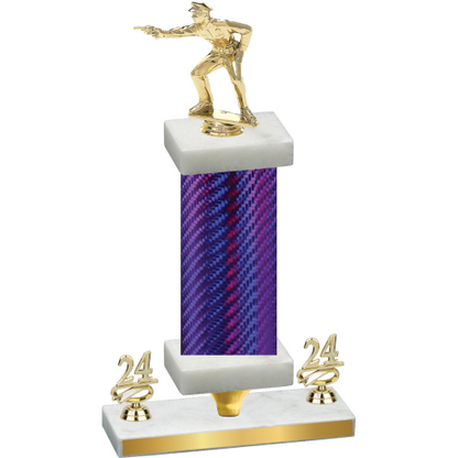 Premium Single Purple Carbon Fiber Year Shooter Trophy