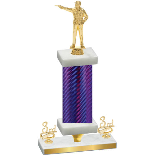 Premium Single Purple Carbon Fiber Third Place Shooter Trophy