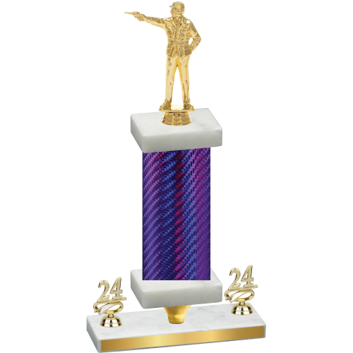 Premium Single Purple Carbon Fiber Year Shooter Trophy