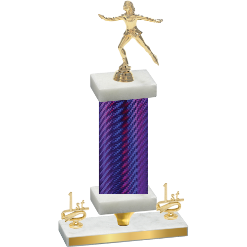 Premium Single Purple Carbon Fiber First Place Skater Trophy