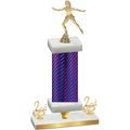 Premium Single Purple Carbon Fiber Second Place Skater Trophy