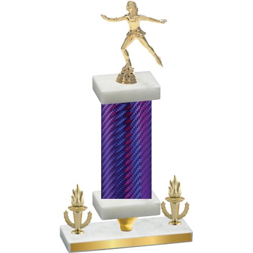 Premium Single Purple Carbon Fiber Victory Skater Trophy