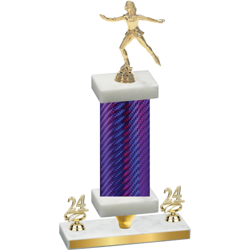 Premium Single Purple Carbon Fiber Year Skater Trophy