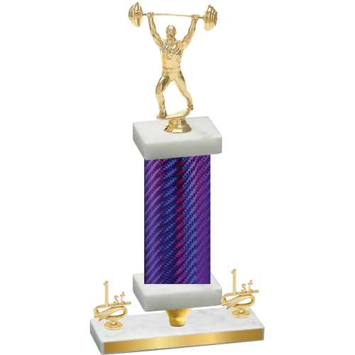 Premium Single Purple Carbon Fiber First Place Weights Trophy