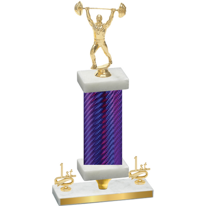 Premium Single Purple Carbon Fiber First Place Weights Trophy