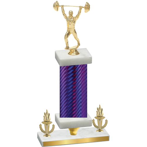 Premium Single Purple Carbon Fiber Victory Weights Trophy