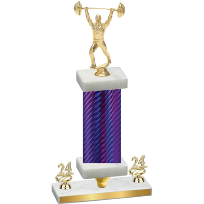 Premium Single Purple Carbon Fiber Year Weights Trophy