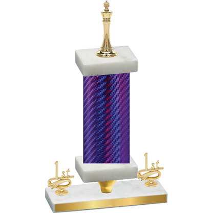 Premium Single Purple Carbon Fiber First Place Chess Trophy