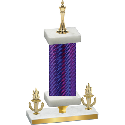 Premium Single Purple Carbon Fiber Victory Chess Trophy