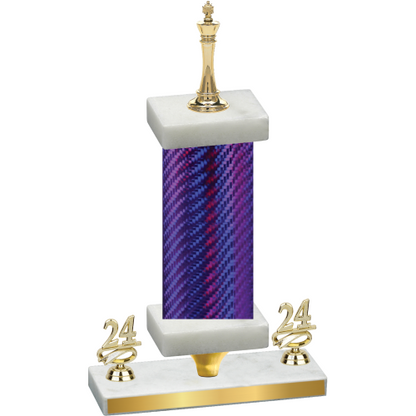 Premium Single Purple Carbon Fiber Year Chess Trophy