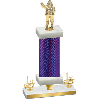 Premium Single Purple Carbon Fiber First Place Holiday Trophy