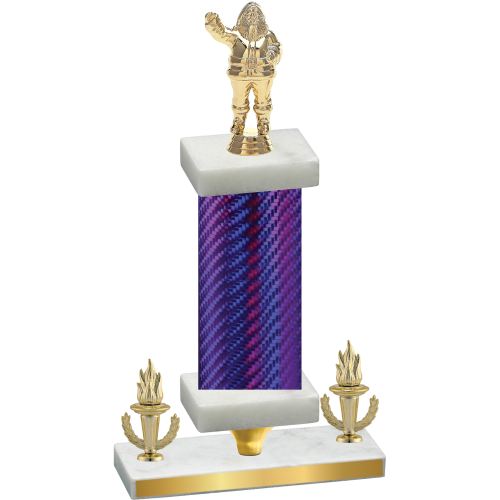 Premium Single Purple Carbon Fiber Victory Holiday Trophy