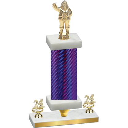 Premium Single Purple Carbon Fiber Year Holiday Trophy