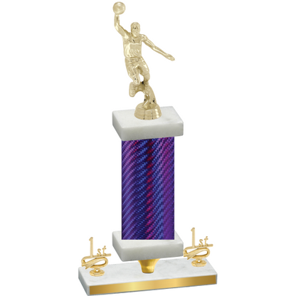 Premium Single Purple Carbon Fiber First Place Basketball Trophy