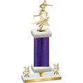 Premium Single Purple Carbon Fiber Year Flag Football Trophy