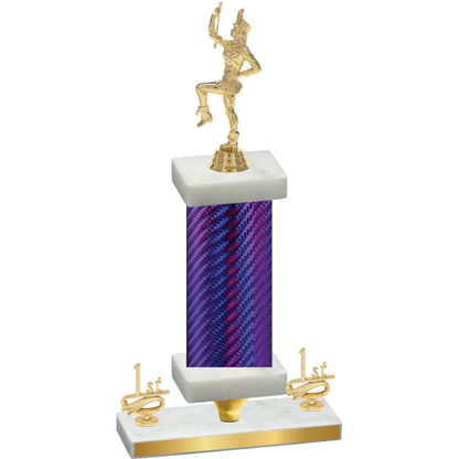 Premium Single Purple Carbon Fiber First Place Majorette Trophy