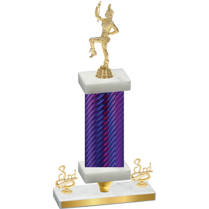 Premium Single Purple Carbon Fiber Third Place Majorette Trophy