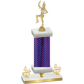 Premium Single Purple Carbon Fiber Fourth Place Majorette Trophy
