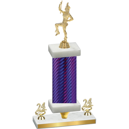 Premium Single Purple Carbon Fiber Year Majorette Trophy