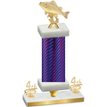 Premium Single Purple Carbon Fiber Fourth Place Fishing Trophy