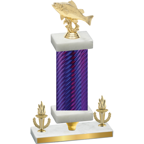 Premium Single Purple Carbon Fiber Victory Fishing Trophy