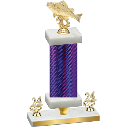 Premium Single Purple Carbon Fiber Year Fishing Trophy