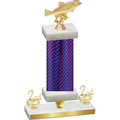 Premium Single Purple Carbon Fiber Second Place Fishing Trophy