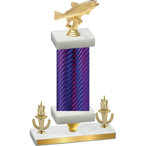 Premium Single Purple Carbon Fiber Victory Fishing Trophy