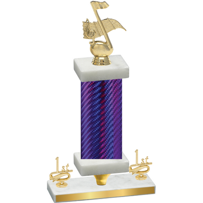 Premium Single Purple Carbon Fiber First Place Music Trophy