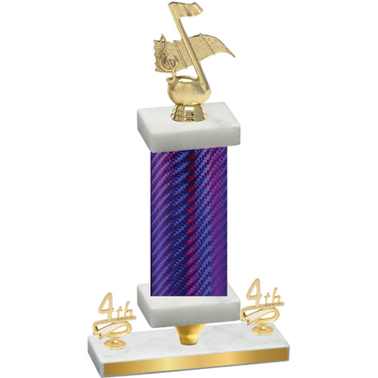 Premium Single Purple Carbon Fiber Fourth Place Music Trophy