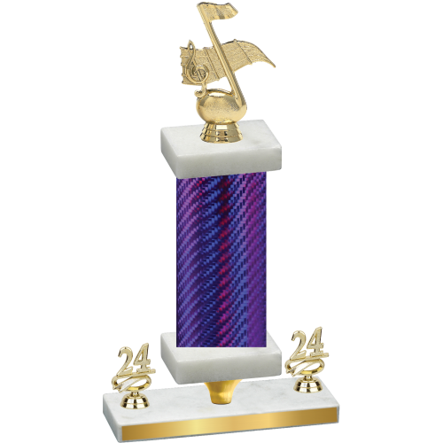 Premium Single Purple Carbon Fiber Year Music Trophy