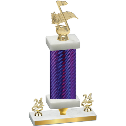 Premium Single Purple Carbon Fiber Year Music Trophy