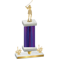 Premium Single Purple Carbon Fiber First Place Golf Trophy