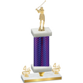 Premium Single Purple Carbon Fiber Fourth Place Golf Trophy
