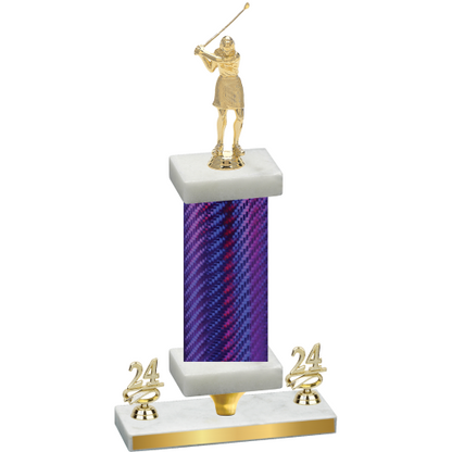 Premium Single Purple Carbon Fiber Year Golf Trophy