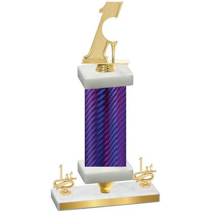 Premium Single Purple Carbon Fiber First Place Golf Trophy