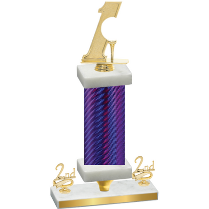 Premium Single Purple Carbon Fiber Second Place Golf Trophy