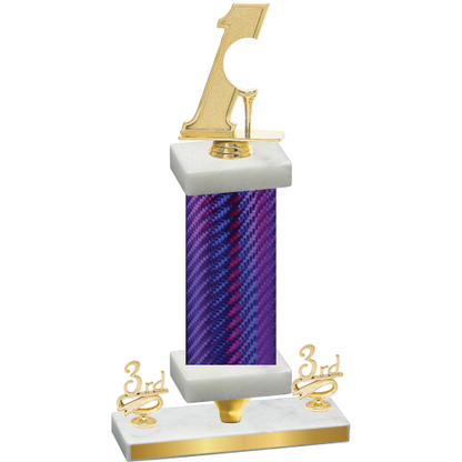 Premium Single Purple Carbon Fiber Third Place Golf Trophy