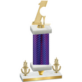 Premium Single Purple Carbon Fiber Victory Golf Trophy