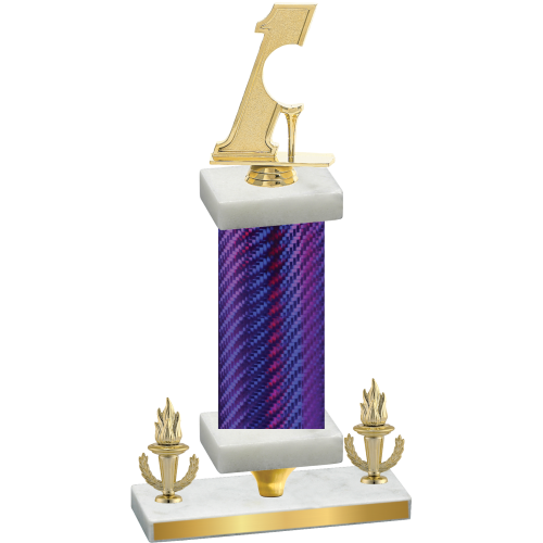 Premium Single Purple Carbon Fiber Victory Golf Trophy