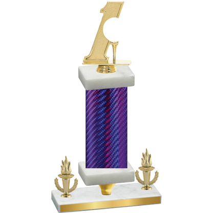 Premium Single Purple Carbon Fiber Victory Golf Trophy