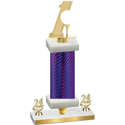 Premium Single Purple Carbon Fiber Year Golf Trophy