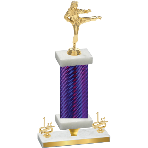 Premium Single Purple Carbon Fiber First Place Karate Trophy